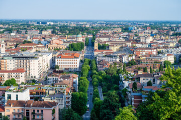 Naklejka premium View to a street from above in Bergamo