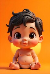 A 3D baby icon