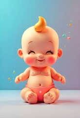 A 3D baby icon