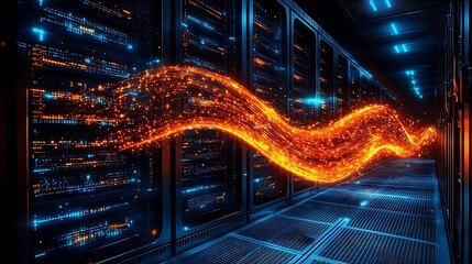 Futuristic Data Center with Energy Streams