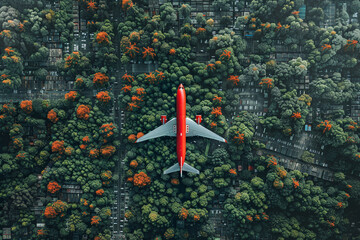 Global Freight in Motion: Aerial View of Cargo Ship and Plane