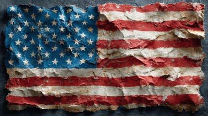 Worn American Flag Texture Red White Blue