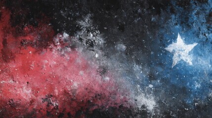 Fototapeta premium Red Blue White Star Galaxy Abstract Paint Texture