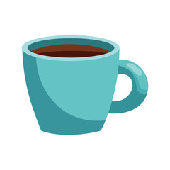 Cup of strong coffee semi flat color vector object. Energy drink. Editable element. Full body item on white. Beverage simple cartoon style illustration for web graphic design and animation