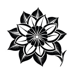 Flower vector art illustration.  high quality black flowers macro isolated on white. Greeting card objects for anniversary, wedding, mothers and womens day design.