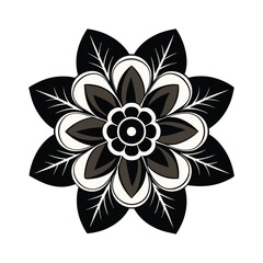 Flower vector art illustration.  high quality black flowers macro isolated on white. Greeting card objects for anniversary, wedding, mothers and womens day design.