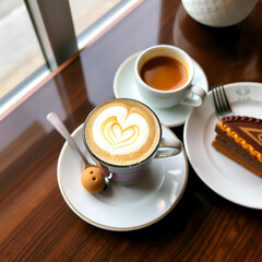 cup of coffee and cookies