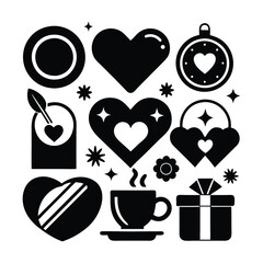 set of icons for valentines day