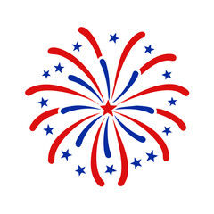 Obraz premium Celebratory fireworks icon bursting with stars, festive celebration concept