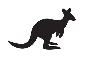 Kangaroo silhouette vector illustration. 