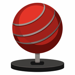 globe with red and white background