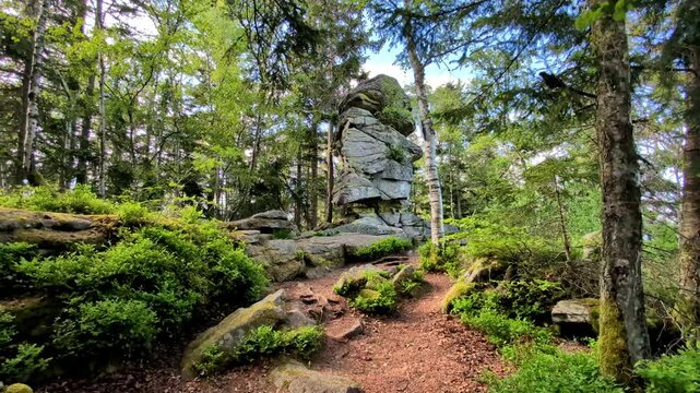 Hiking Tour to the Devils Table in the bavarian Forests Germany