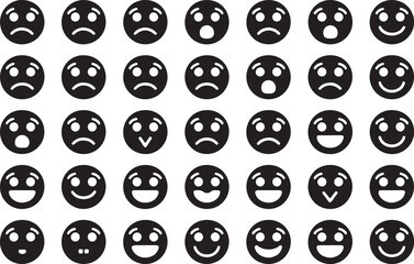 High resolution feedback emoticon set rating satisfaction scale faces for user interface design