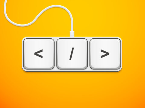 illustration of a computer keyboard for coding and programming