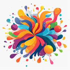 Vibrant Colorful Abstract Art Playful Shapes, Splatter Design, and Expressive Patterns