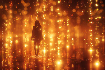 Crossing Dimensions: A Person Walking Through a Portal