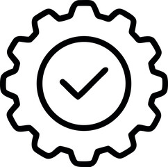 Checkmark with cogwheel vector icon. Gear and checkmark vector, checkmark with a gear icon design.