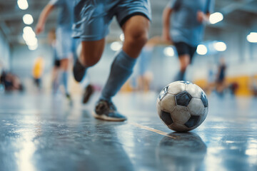 Futsal game close-up