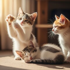 Gatitos jugando