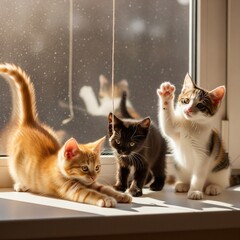 Gatitos jugando
