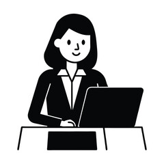 Businessman working on a laptop in the office