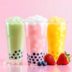 strawberry smoothie in glass