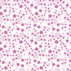 Elegant pattern in small flowers. Liberty style. Floral seamless background. Ditsy print. Vector texture. A bouquet of spring flowers for fashion prints