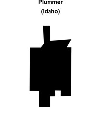 Plummer (Idaho) blank outline map