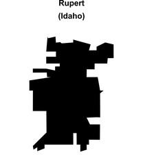Obraz premium Rupert (Idaho) blank outline map