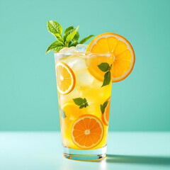 cocktail with lemon and lime