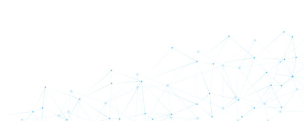 Abstract white blue digital technology futuristic communication high tech concept background. Technology dots lines connect network background.	
