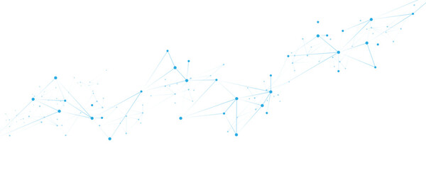 Abstract white blue digital technology futuristic communication high tech concept background. Technology dots lines connect network background.	