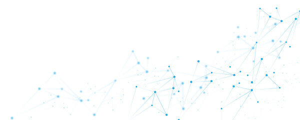 Abstract white blue digital technology futuristic communication high tech concept background. Technology dots lines connect network background.	