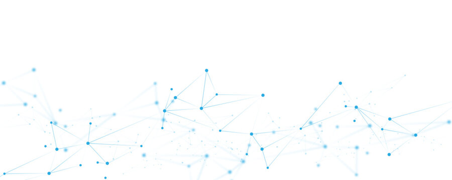 Abstract white blue digital technology futuristic communication high tech concept background. Technology dots lines connect network background.	