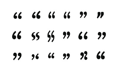Set of quote mark, quotes icon vector sign design