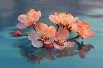 pink petal in the water