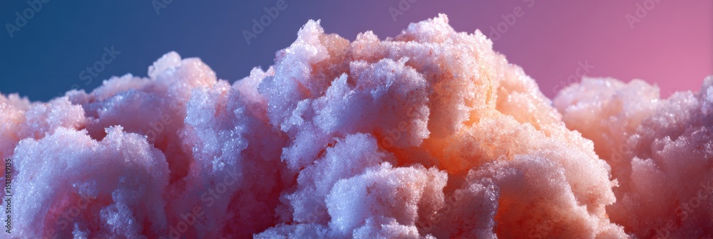 Aufkleber Close-up View of a Frozen Dessert Showcasing a Shimmering Icy Texture With Soft Colors During an Inviting Glow