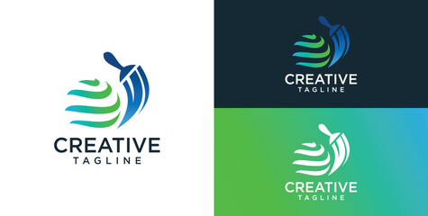 cleaning technology security services logo template