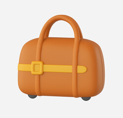 brown leather bag 3D render 