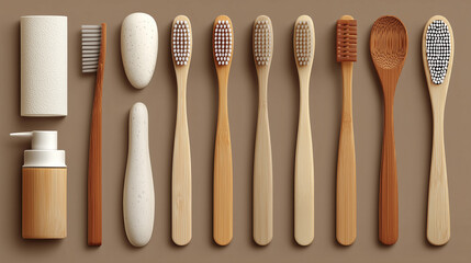 spa still life with toothbrush