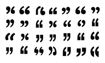 Set of quote mark, quotes icon vector sign design