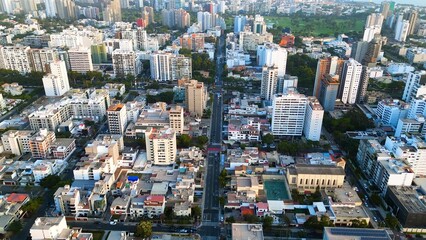 Vistas desde drone al distrito de Lince, Lima, Peru.