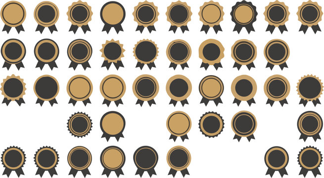 High resolution gold seal and gold medal design for award or certificate