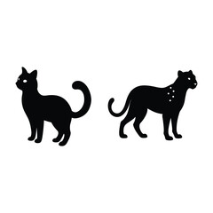 black silhouettes of cats