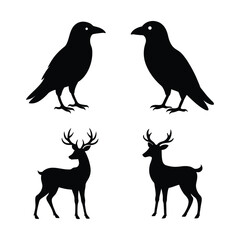 silhouettes of birds