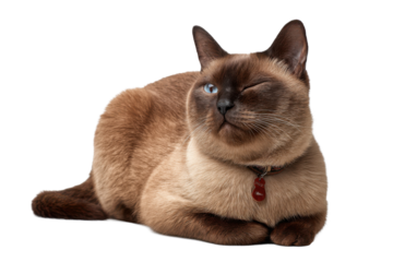 Burmese cat for the blind isolated on transparent background 