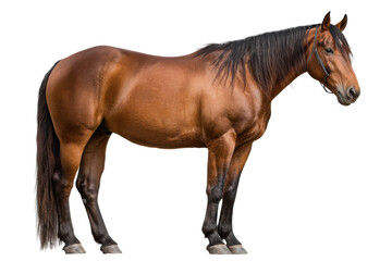 Obraz premium American Quarter Horse Standing Isolated on Transparent Background