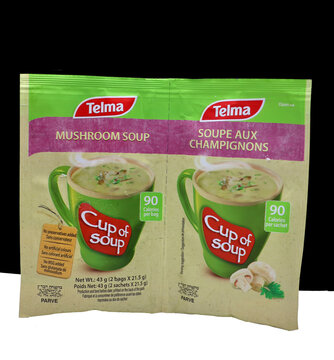 Sachet de soupe de champignon de chez Telma