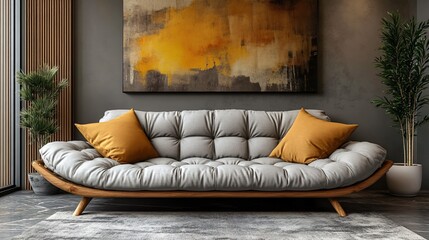 Modern Sofa with Living Room Interior Design.
