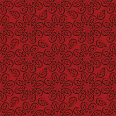 Fototapeta premium Seamless pattern with Christmas decoration. Green and blue flower pattern.